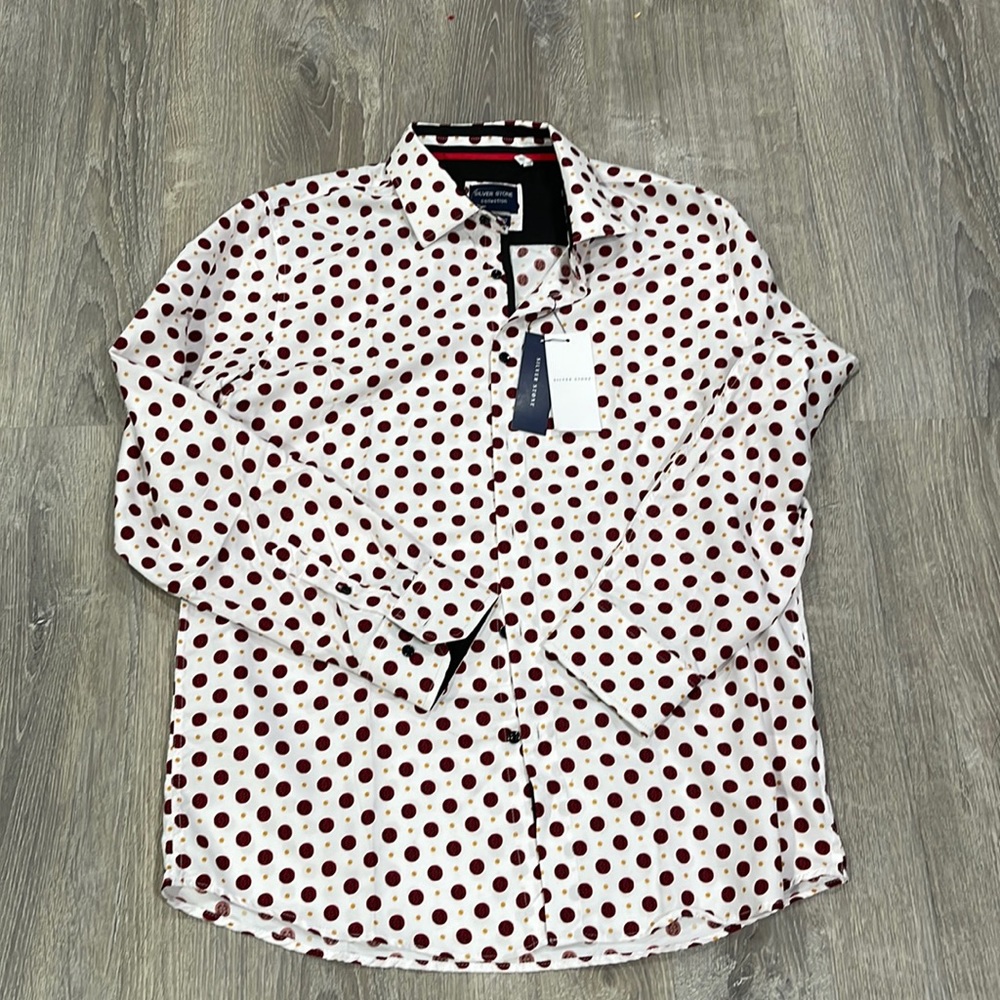 Silver Stone Collection XXL button down shirt white and red New